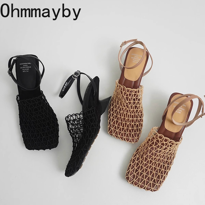 Women Formal Wear For Summer - รองเท้าส้นสูงแบบเปิดส้น ดีไซน์หรูหรา สำหรับผู้หญิง สไตล์เรียบง่าย เหมาะสำหรับงานปาร์ตี้ รองเท้าส้นสูงหัวเหลี่ยมสำหรับฤดูร้อน