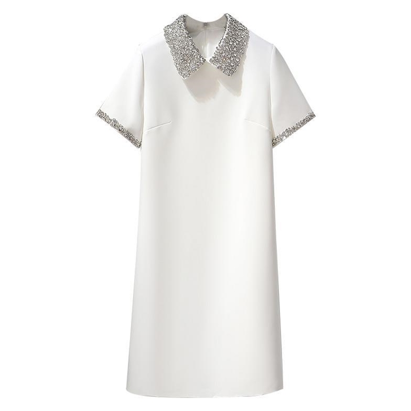 Formal Wear For Women Xl - Rhinestones ลูกปัด Petar Pan Collar Vintage