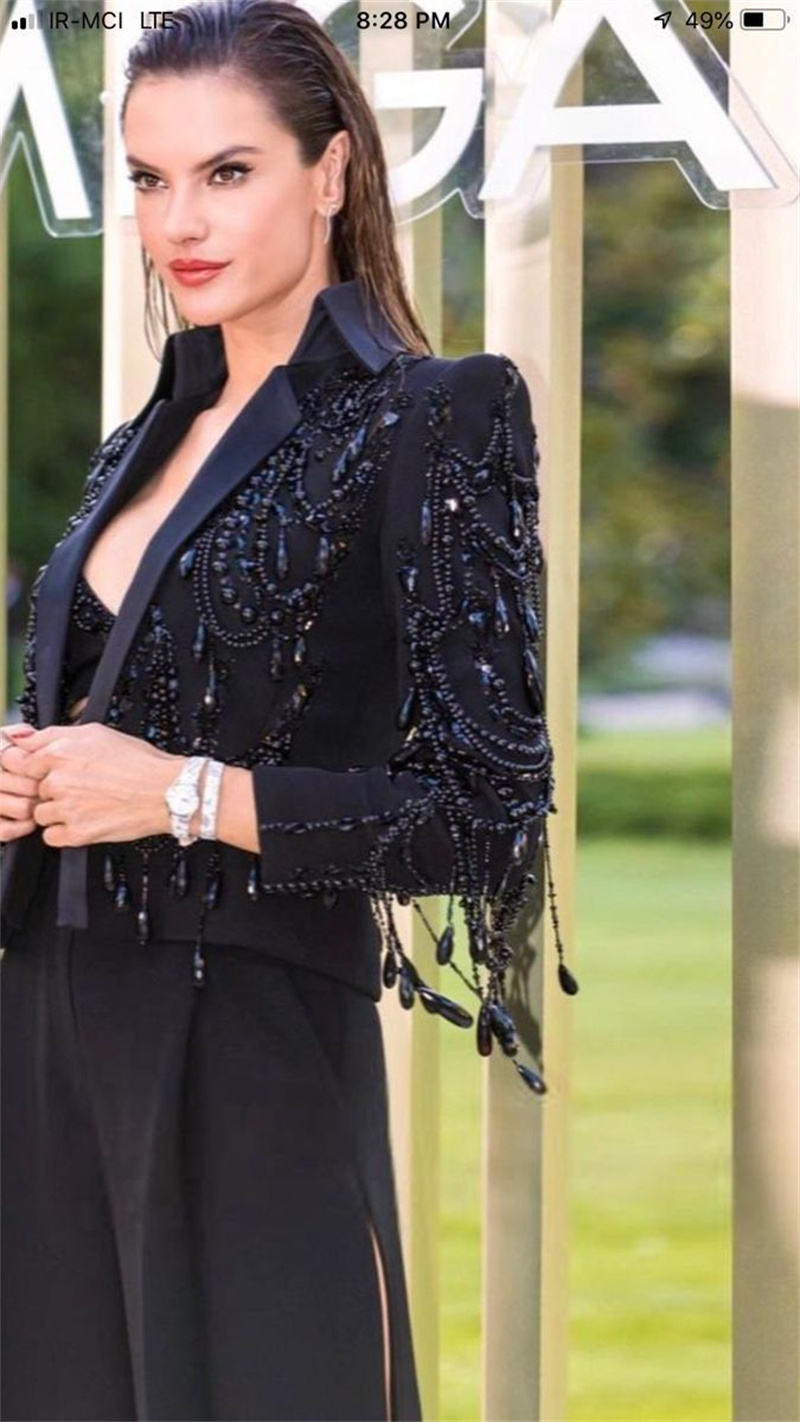 ชุดสูทผู้หญิงสีดำคริสตัล 2 ชิ้ - Women Formal Wear Black บทวิจารณ์และราคา