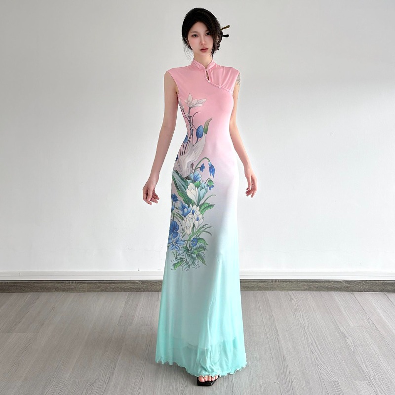 ชุดเดรสกี่เพ้าสไตล์จีนใหม่ พิม - Women'S Green Formal Wear บทวิจารณ์และราคา