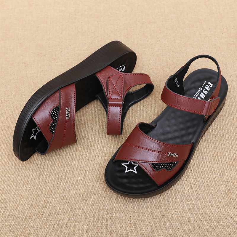 รองเท้าส้นหนาแบบเปิดนิ้วเท้าสา - Formal Women Daily Wear Sandals บทวิจารณ์และราคา