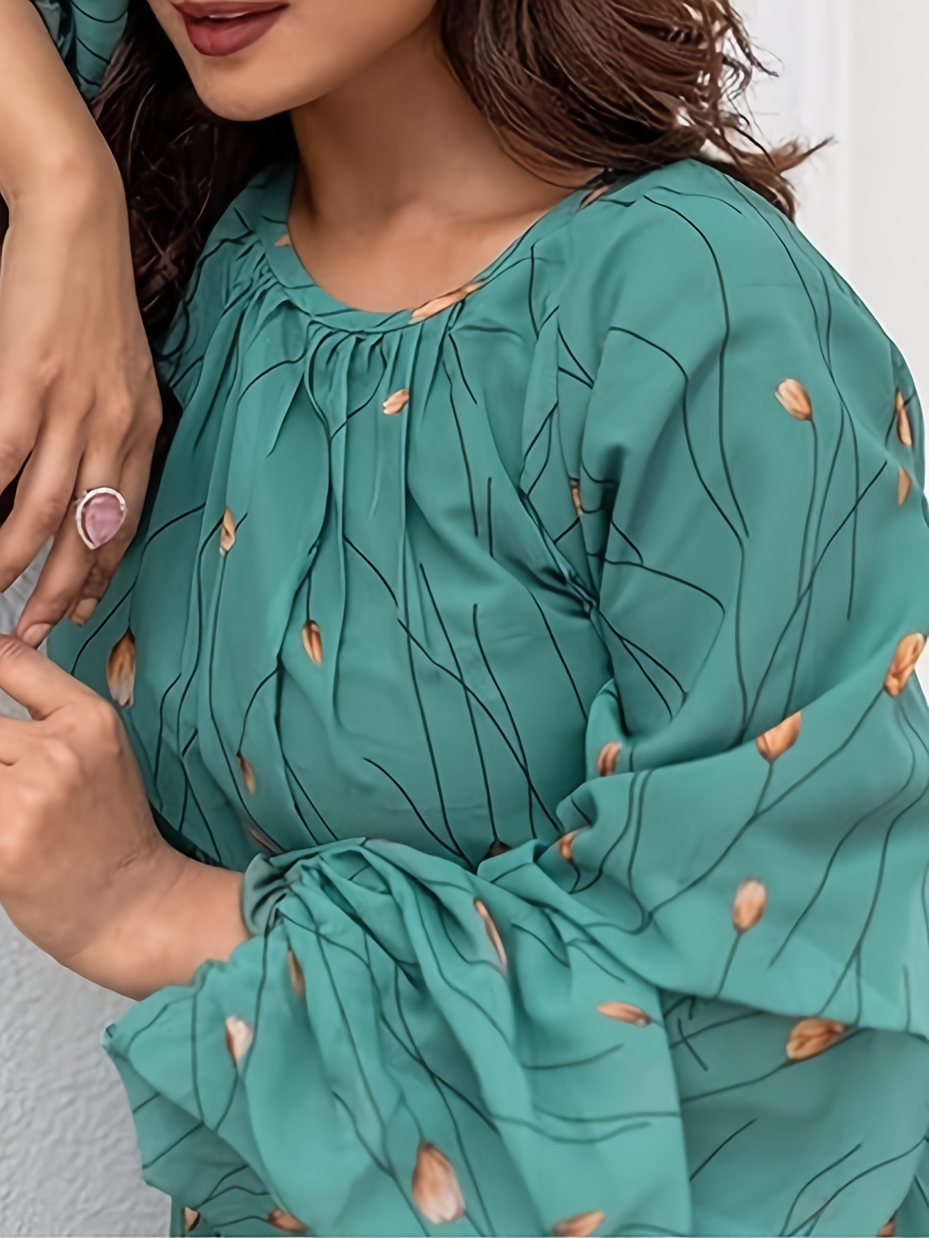 ชุดเดรสยาวพิมพ์ลายสไตล์เรโทรสี - Women'S Green Formal Wear บทวิจารณ์และราคา