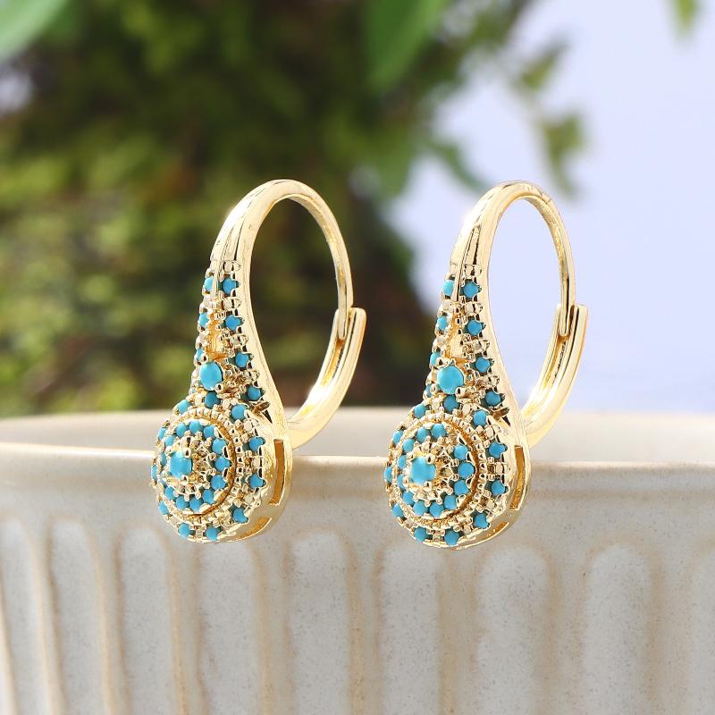 ต่างหูสีเทอร์ควอยซ์สไตล์ชาติพั - Women Formal Wear Ethnic บทวิจารณ์และราคา