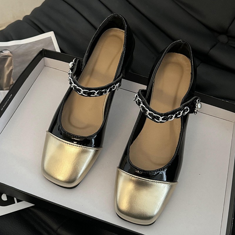 รองเท้าส้นสูงแบบหนาประดับมุก ร - Women Formal Wear Black บทวิจารณ์และราคา