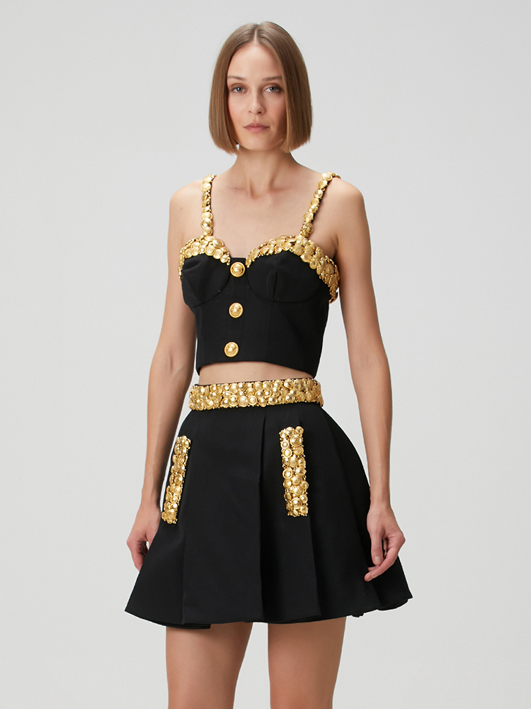 ชุดเดรสสองชิ้นสีดำ VC พร้อมกระ - Women Formal Wear Black บทวิจารณ์และราคา