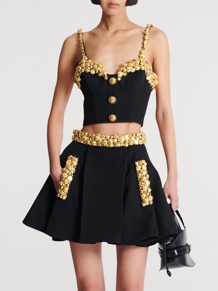 ชุดเดรสสองชิ้นสีดำ VC พร้อมกระ - Women Formal Wear Black บทวิจารณ์และราคา