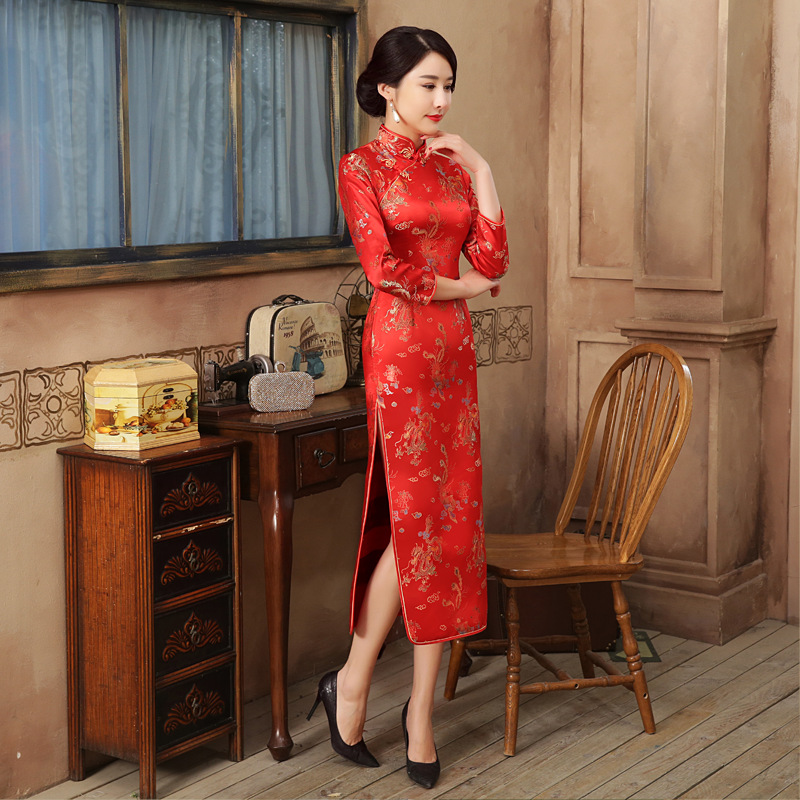 สีแดงจีนเจ้าสาวงานแต่งงาน Qipa - Formal Wear For Women Xl บทวิจารณ์และราคา