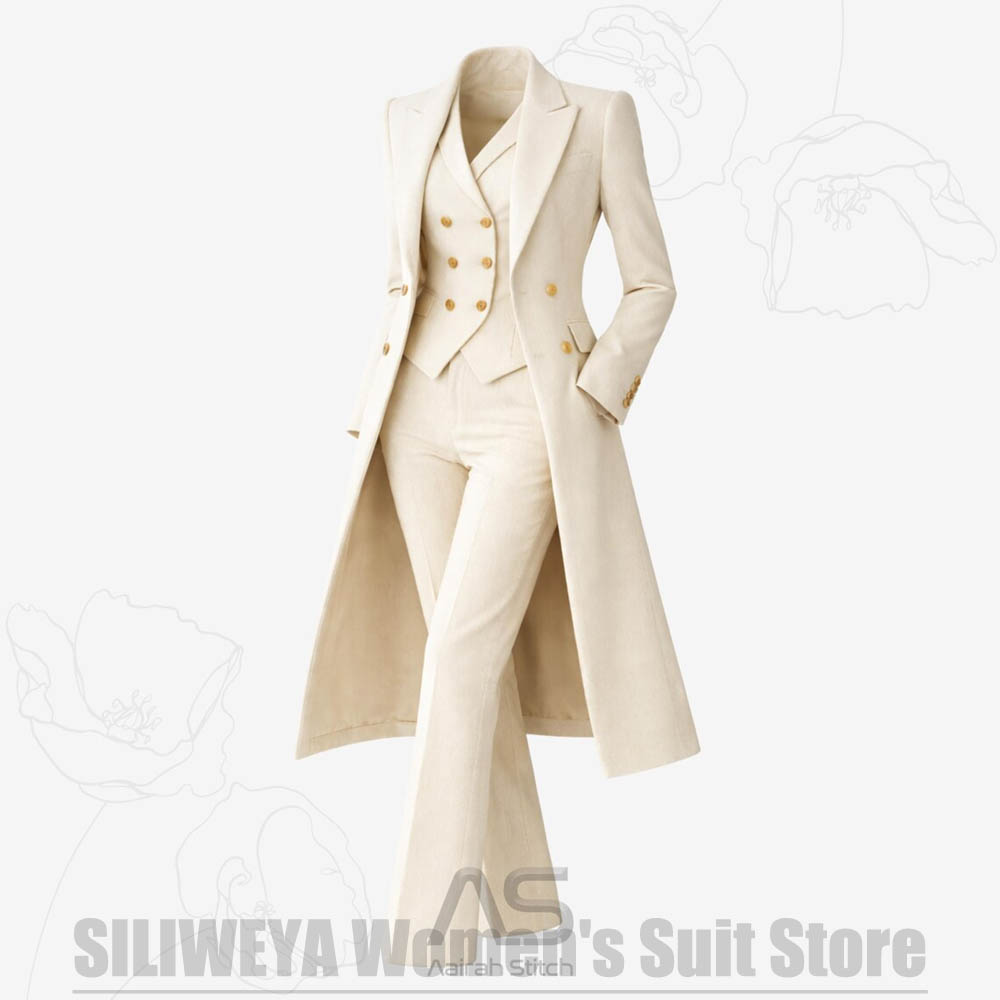 ชุดสูทผู้หญิง 3 ชิ้น แบบกระดุม - Women Formal Wear Pants บทวิจารณ์และราคา