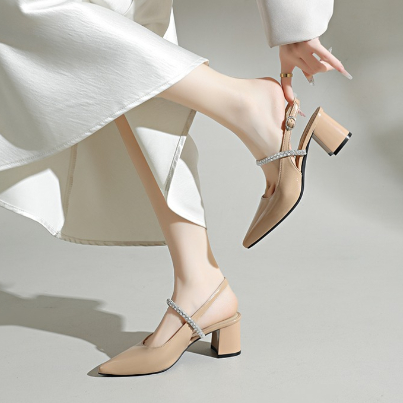 รองเท้าส้นสูงแบบสวมเปิดส้นประด - Formal Women Daily Wear Sandals บทวิจารณ์และราคา