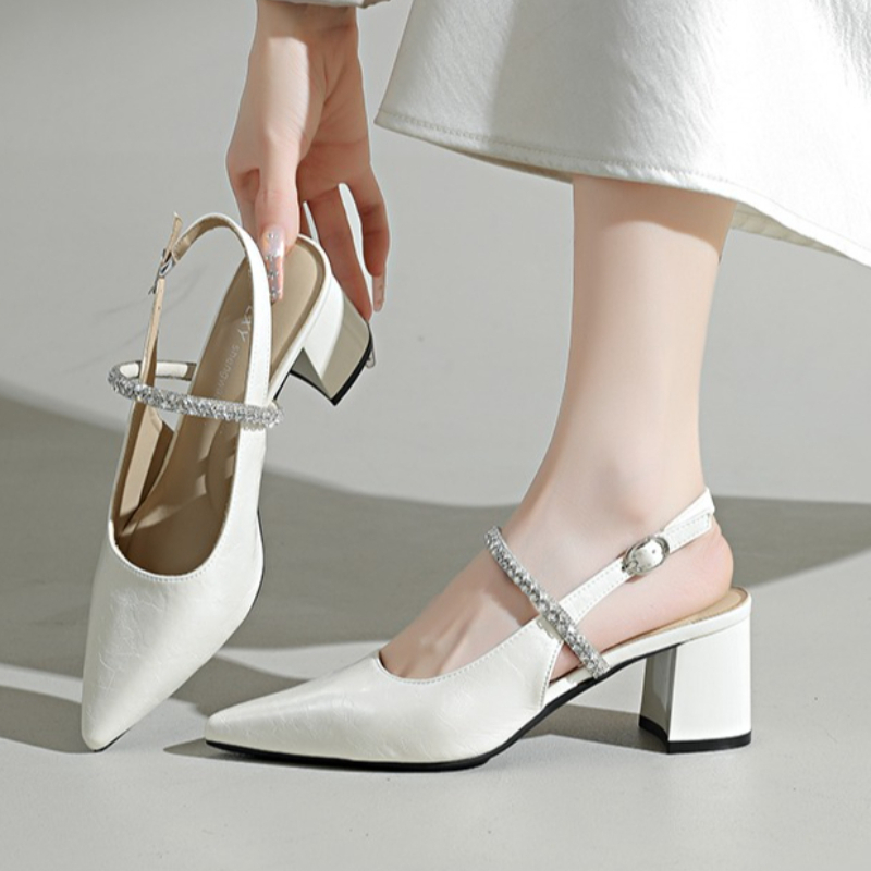 รองเท้าส้นสูงแบบสวมเปิดส้นประด - Formal Women Daily Wear Sandals บทวิจารณ์และราคา