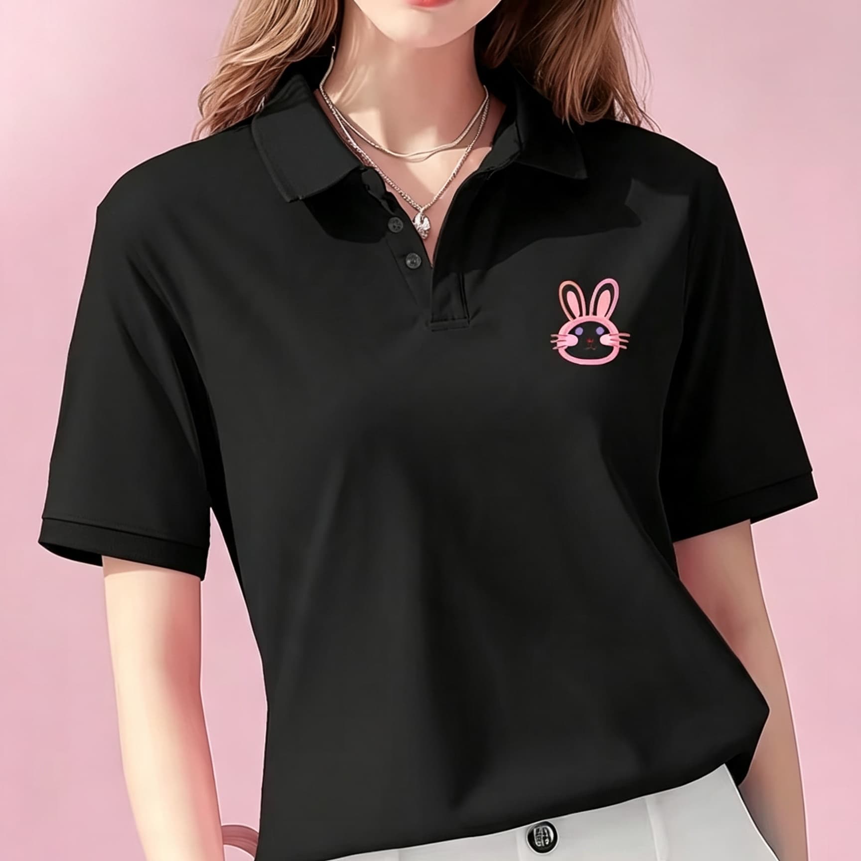 เสื้อโปโลคอปกสีดำแบบยูนิเซ็กส์ - Women Formal Wear Black บทวิจารณ์และราคา