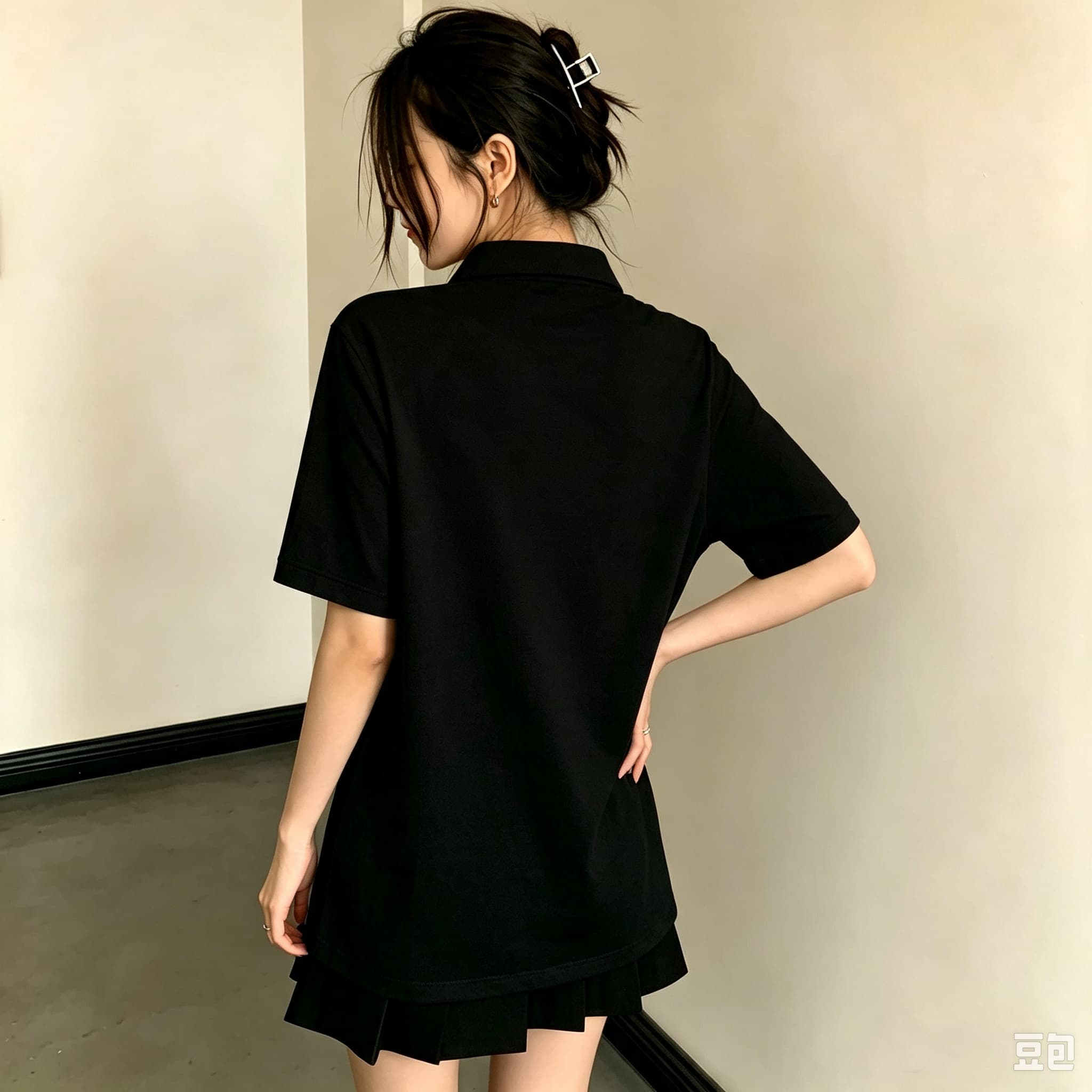 เสื้อโปโลคอปกสีดำแบบยูนิเซ็กส์ - Women Formal Wear Black บทวิจารณ์และราคา