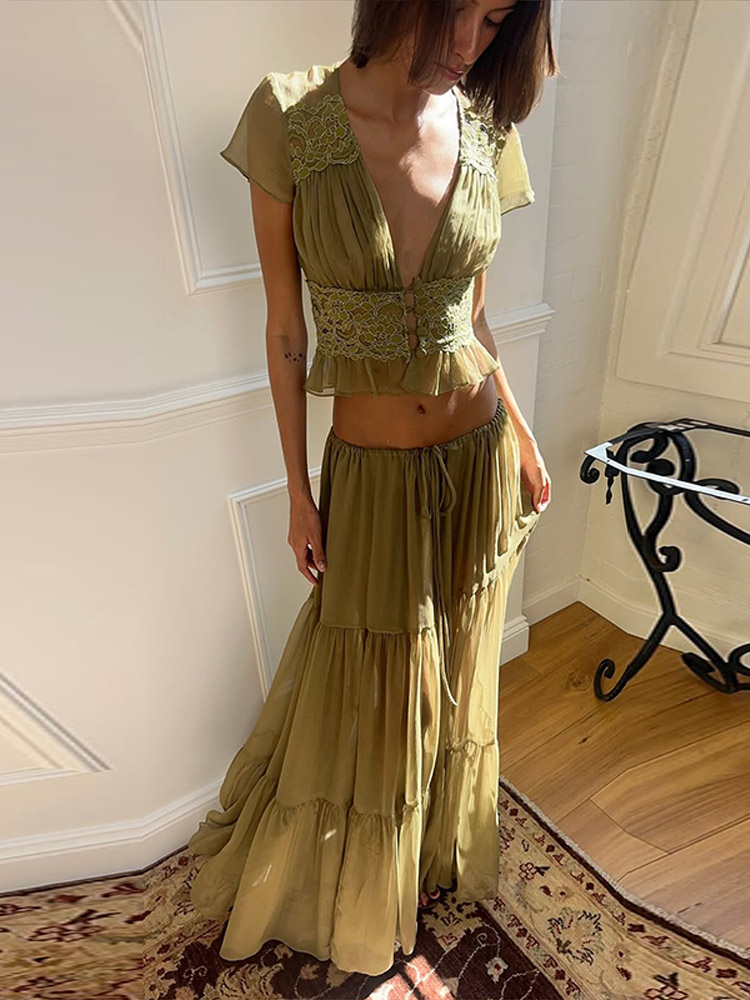 ชุดเสื้อและกระโปรงผู้หญิงลายลู - Women Formal Wear For Summer บทวิจารณ์และราคา