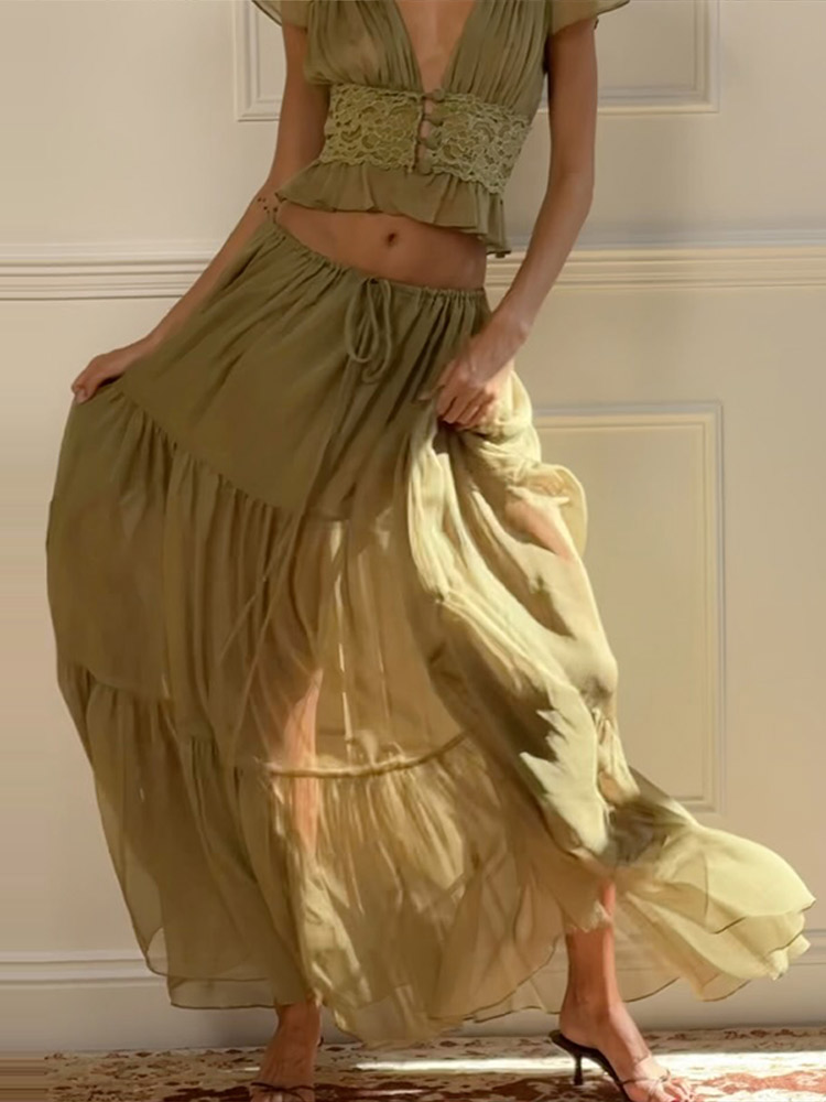 ชุดเสื้อและกระโปรงผู้หญิงลายลู - Women Formal Wear For Summer บทวิจารณ์และราคา