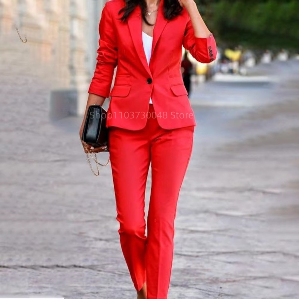 แฟชั่นชุดสูทสตรีสำหรับออฟฟิศ เ - Women Formal Wear Pants บทวิจารณ์และราคา